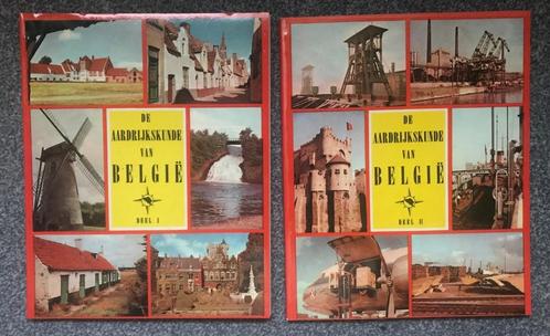 VOLLEDIG=1958/1961-aardrijkskunde v België deel 1 + deel 2, Boeken, Prentenboeken en Plaatjesalbums, Zo goed als nieuw, Plaatjesalbum