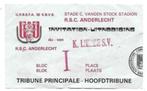 anderlecht - ticket uitnodiging anderlecht - lierse  1982, Verzamelen, Ophalen of Verzenden