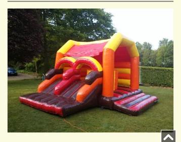 Maxi-Springkasteel met dubbele glijbaan en dak te koop, Enlèvement, Comme neuf