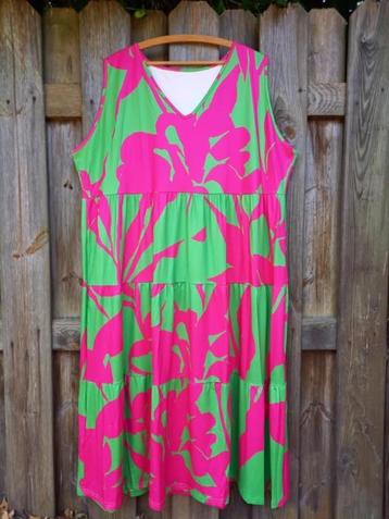 NIEUW Kleurrijke zomerjurk, A-model, past mt 54, 122 cm lang beschikbaar voor biedingen