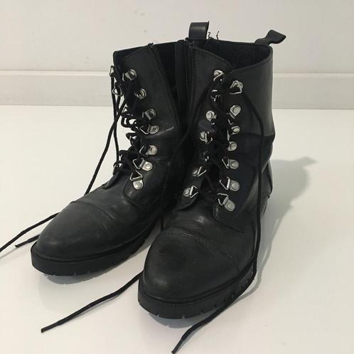 Leather-Leer Boots Manfield, Kleding | Dames, Schoenen, Gedragen, Zwart, Ophalen of Verzenden