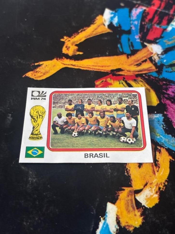 Panini WK 74 Munchen Team Brasil  # n 148, Verzamelen, Sportartikelen en Voetbal, Gebruikt, Ophalen of Verzenden