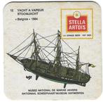 bierviltje 1st Stella Artois stoomjacht Belgica 1884, Verzamelen, Verzenden, Stella Artois