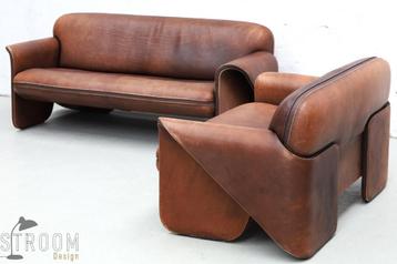 De Sede DS125 Gerd Lange Neck Leer Sofa Bank Vintage Design