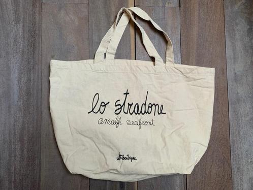 Nieuwe crèmekleurige canvas tas! Lo Stradone Amalfi Kust 53, Handtassen en Accessoires, Tassen | Damestassen, Zo goed als nieuw