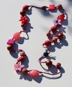 Mooie lange ketting als nieuw, Handtassen en Accessoires, Kettingen, Ophalen of Verzenden, Zo goed als nieuw, Roze
