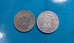 België 1 frank zilver Leopold II 1867 FR en 1887 VL, Zilver, Ophalen of Verzenden, Losse munt, Zilver