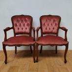 Brocante vintage stoelen  velours fauteuils Set Prijs, Huis en Inrichting, Ophalen of Verzenden, Hout