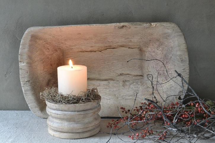 Oude trog in bleek hout, Huis en Inrichting, Woonaccessoires | Schalen en Manden, Gebruikt, Mand, Rechthoekig, Hout, Ophalen of Verzenden