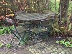 Antiek Bistro  tafel en 4. Stoelen, Tuin en Terras, Ophalen, Zo goed als nieuw, Hardhout