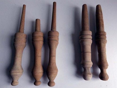 Vintage Naturel Houten Spindels of Sierknoppen., Hobby en Vrije tijd, Knutselen, Nieuw, Knutselwerk, Ophalen