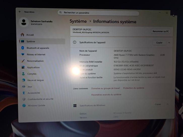 Asus vivobook ryzen 7, Computers en Software, Windows Laptops, Zo goed als nieuw, SSD, Ophalen