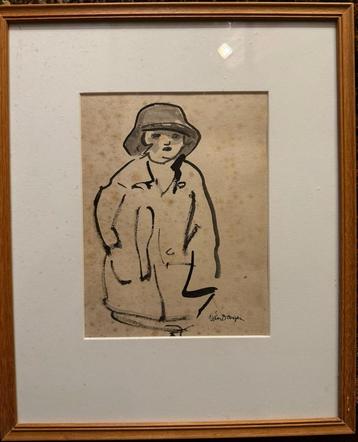 Kees van Dongen  Sepia Aquarel  Gesigneerd  Afbeelding : Dol beschikbaar voor biedingen