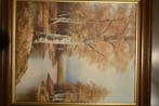Tableau 76 x 67cms, peinture à l'huile, paysage forestier, Ophalen