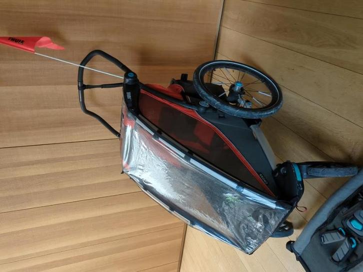 Fietskar Thule Chariot cross 1 in goede staat, Kinderen en Baby's, Kinderwagens en Combinaties, Gebruikt, Kinderwagen, Overige merken