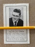 STUDENT KLEIN SEMINARIE ROESELAR JHR LUC LAMOTE 1939, Ophalen of Verzenden, Bidprentje