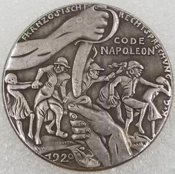 Satirische medaille Franse troepen in Duitsland beschikbaar voor biedingen