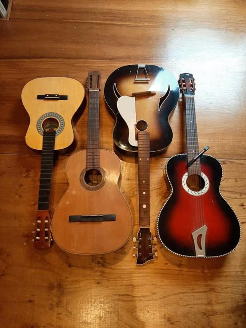 Lot van 4 gitaren, Musique & Instruments, Instruments à corde | Guitares | Acoustiques, Utilisé, Guitare classique ou espagnole