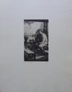 JAAK GORUS / ZITTENDE DOCKER / ZW-W ETS / 32x25cm / SIG, Antiek en Kunst, Ophalen of Verzenden