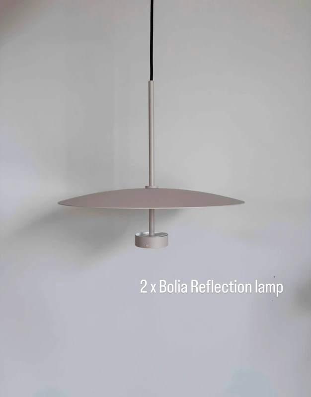 Set van 2 grijze Bolia hanglampen - Asger Risborg Jakobsen, Huis en Inrichting, Lampen | Hanglampen, Nieuw, Minder dan 50 cm, Ophalen of Verzenden