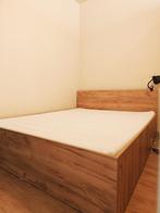 Bed en matras, 160 cm, Deux personnes, Brun, Bois