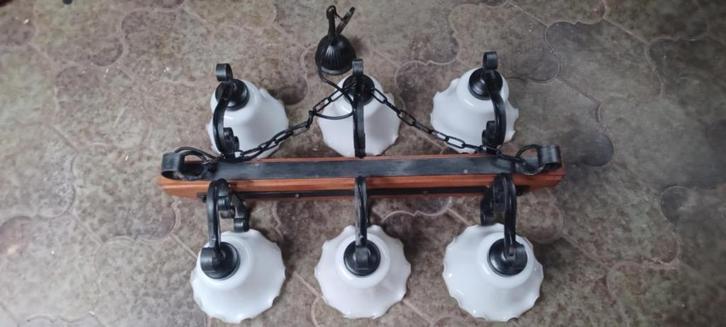 lustre, Maison & Meubles, Lampes | Lustres, Utilisé, Bois, Métal, Enlèvement ou Envoi