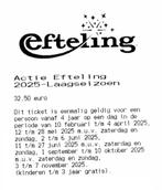 4 Tickets - Efteling Laagseizoen, Ophalen of Verzenden, Nieuw, Overige typen