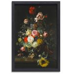 Nature morte aux fleurs - Rachel Ruysch toile + cadre à pâti, 75 à 100 cm, Envoi, Création originale, 50 à 75 cm