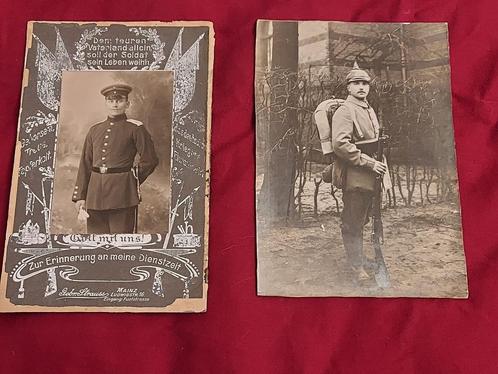 Twee, originele foto's Duitse soldaten, militairen WO 1, Collections, Objets militaires | Général, Armée de terre, Enlèvement ou Envoi