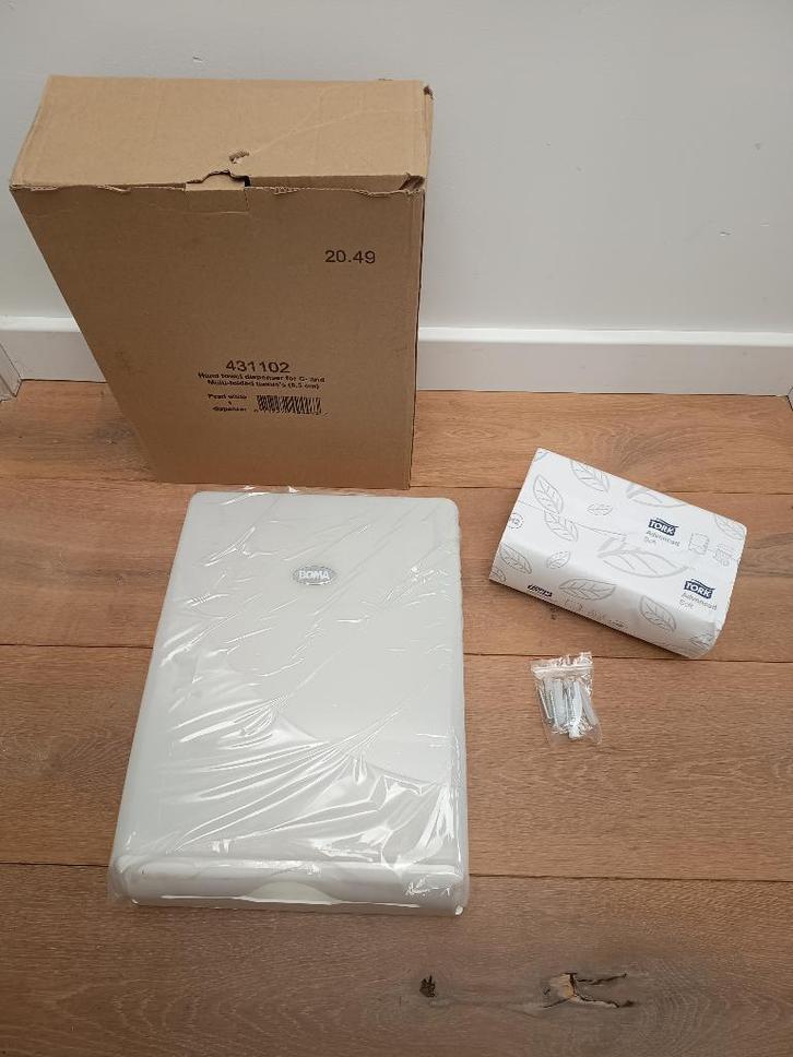 Handdoekdispenser - Euro Products - Pearl White - NIEUW, Huis en Inrichting, Schoonmaakartikelen, Overige typen, Verzenden