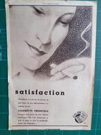 Orientale cigarette - 2 publicités papier - 1934, Ophalen of Verzenden, Gebruikt, Overige typen