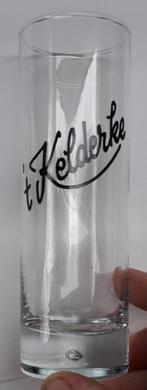 Glas met zwart opschrift " 't Kelderke " (Diest), Ophalen of Verzenden