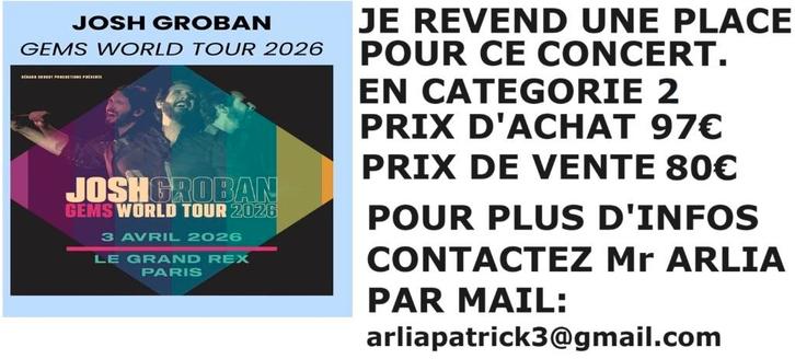 Place de concert avec logement, Tickets & Billets, Concerts | Pop, Une personne, Avril