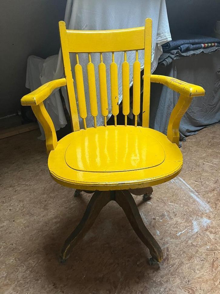 Eikenhouten oude bureaustoel, Antiek en Kunst, Curiosa en Brocante, Ophalen