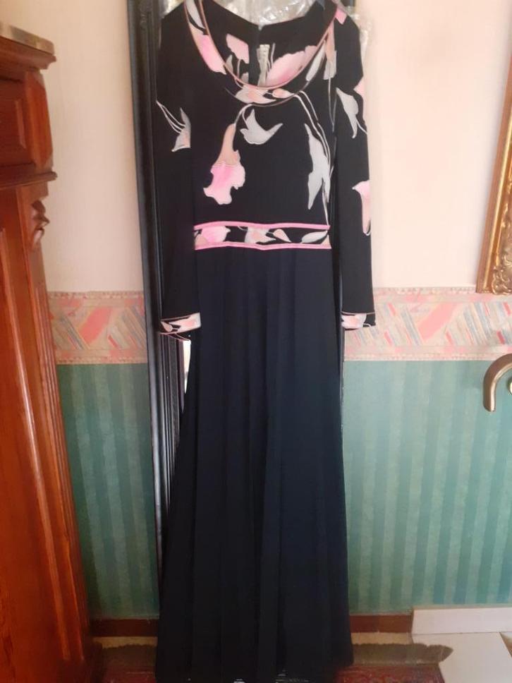 Léonard vintage avondjurk, Kleding | Dames, Gelegenheidskleding, Zo goed als nieuw, Galajurk, Maat 38/40 (M), Zwart, Verzenden