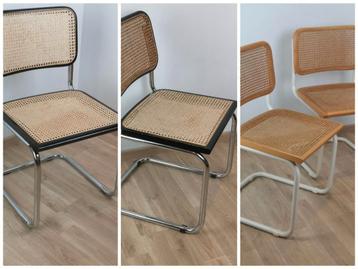 4 chaises basées sur le modèle B32 de M. Breuer, Enlèvement, Utilisé, Noir