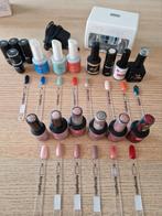Lot van 14 gellish kleuren + UV lamp Pink Gellac, Verzenden, Gebruikt, Zwart