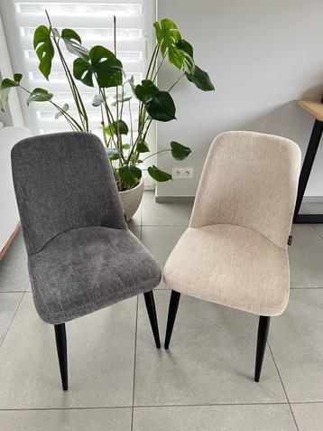 4 chaises en tissu, Maison & Meubles, Chaises, Gris, Comme neuf, Enlèvement, Quatre