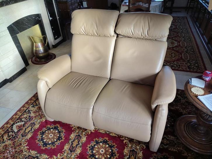 Lederen salonsuite 3+2+1, Maison & Meubles, Canapés | Salons, Comme neuf, Enlèvement