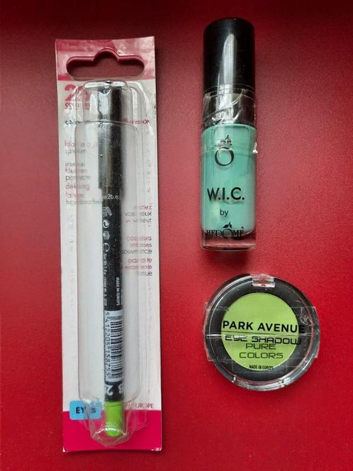 Ombre à paupières + eyeliner waterproof + vernis / vert, Handtassen en Accessoires, Uiterlijk | Cosmetica en Make-up, Nieuw, Make-up