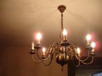 lustre ancien ,8 branches avec lampes, Maison & Meubles, Enlèvement, Utilisé, Métal, Ancien