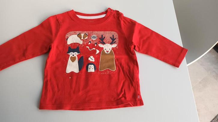 T-shirt met lange mouwen - kerst -Maat 74, Kinderen en Baby's, Babykleding | Maat 74, Gebruikt, Jongetje of Meisje, Shirtje of Longsleeve