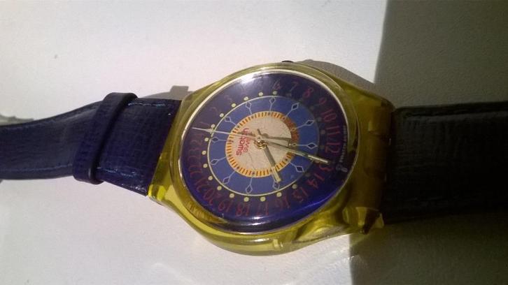 swatch zeldzaam uurwerk polsuurwerk MONTEROSSO (24 uur), Handtassen en Accessoires, Horloges | Heren, Zo goed als nieuw, Polshorloge