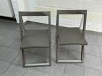 chaises Skip de Calligaris gris clair et aluminium (X2), Ophalen, Twee, Zo goed als nieuw, Grijs