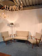 Vintage Scandinavische Design Bank + 2 Fauteuils jaren 50/60, Ophalen