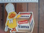 Vintage cartoon eend fama discount, Verzamelen, Stickers, Ophalen of Verzenden, Gebruikt, Merk