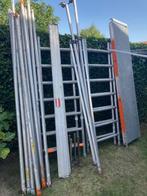 Alu stelling, fiberdeck ALTREX + afsluiting,verkeersborden,., Doe-het-zelf en Bouw, Ophalen, Gebruikt, Gevelsteiger, 2 tot 5 meter