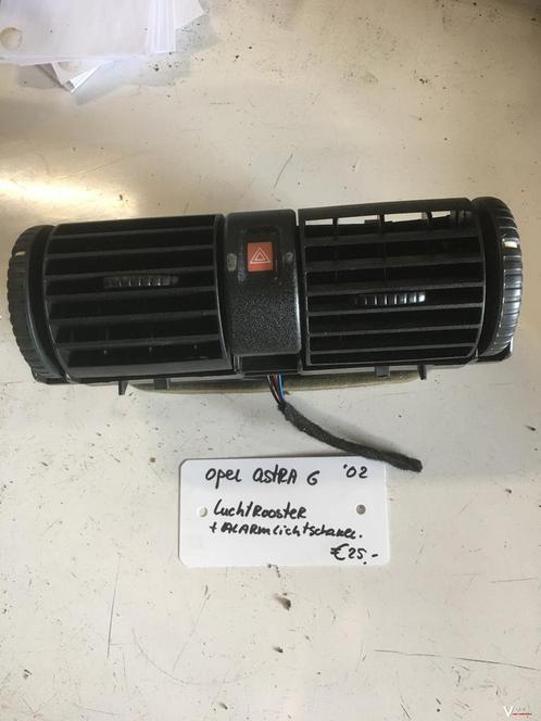 Opel Astra G 2002 1.6  8v  Luchtrooster met Alarmlichtschake, Auto-onderdelen, Dashboard en Schakelaars, Gebruikt, Ophalen of Verzenden