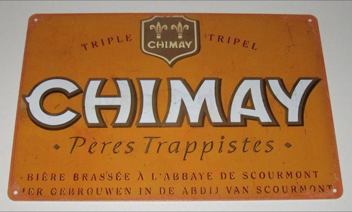 CHIMAY BIER : Metalen Bord Chimay Trappistenbier, Verzamelen, Biermerken, Nieuw, Reclamebord, Plaat of Schild, Overige merken