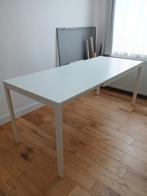 Table blanche avec allonge Ikea, Maison & Meubles, 150 à 200 cm, Cinq personnes ou plus, Contemporain, Enlèvement